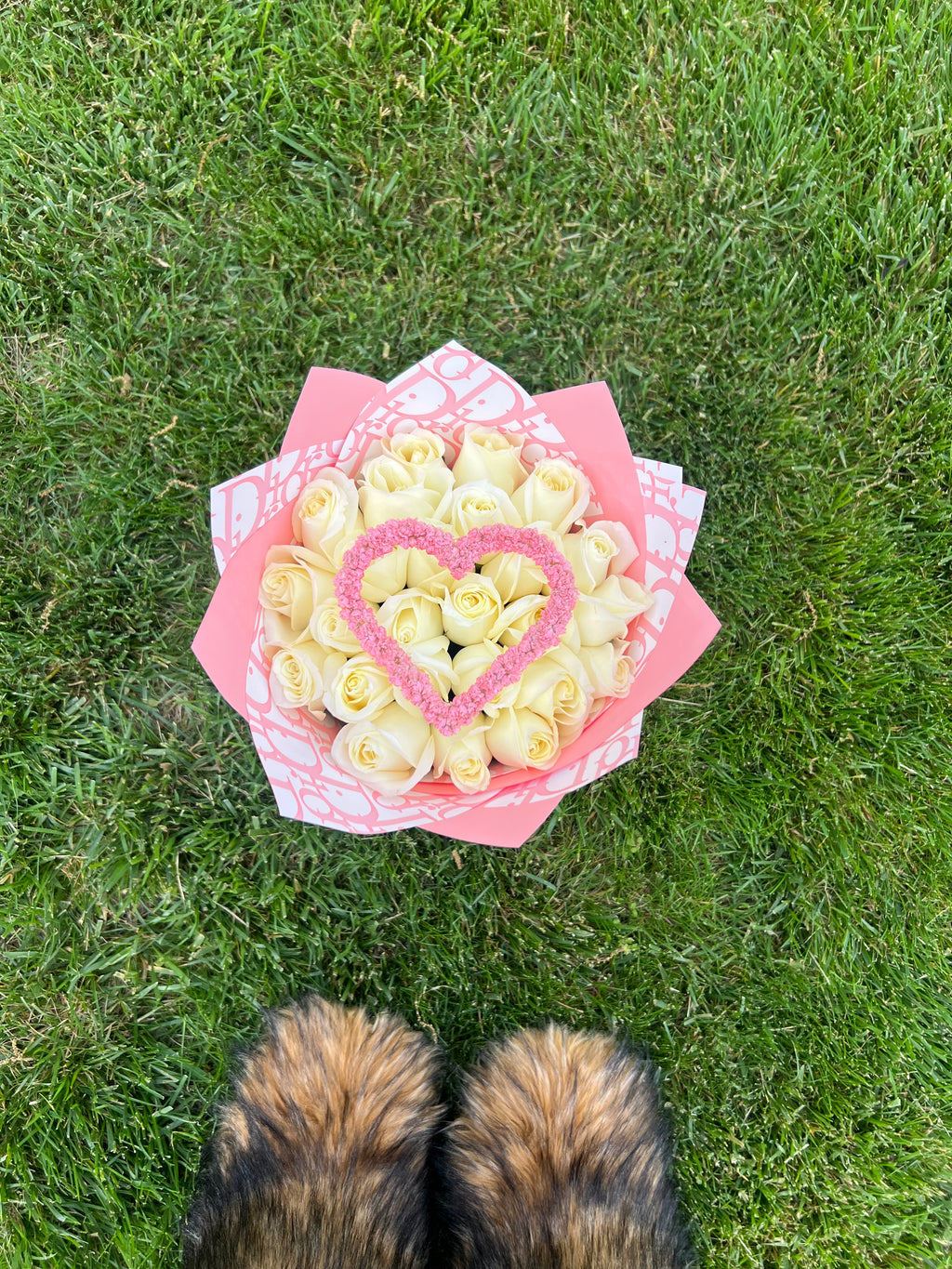 Baby's Breath Heart Bouquet