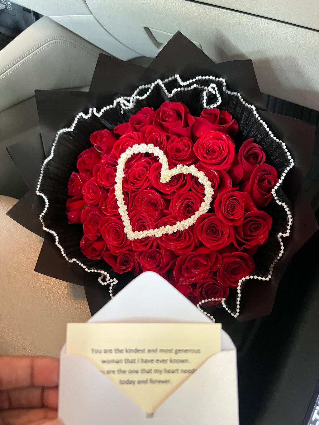 Baby's Breath Heart Bouquet